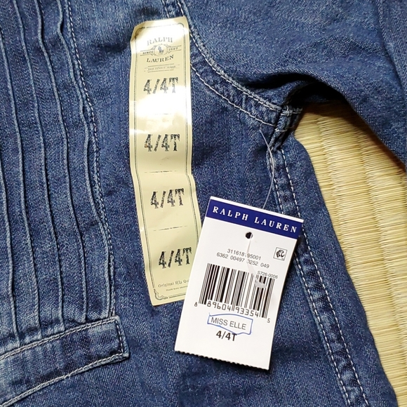 POLO Ralph Lauren Denim Tuxedo Bib Shirt-Dress - Picture 2 of 6